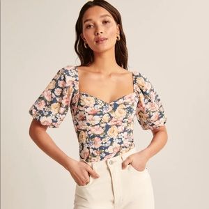 Abercrombie & Fitch Corset Puff Sleeve top